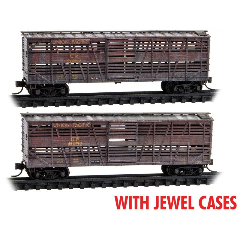 Micro-Trains N Scale 98305046 Union Pacific Brown Weathered Two-Pack