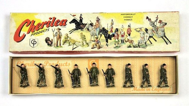 Cherilea Toy Soldiers American Soldiers In Action A101 Post War 9 Figures A