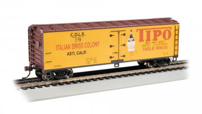 Bachmann TIPO TABLE WINE - 40' WOOD-SIDE REFRIGERATED BOXCAR HO SCALE