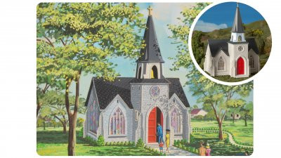 HO Plasticville 75th Anniversary Cathedral