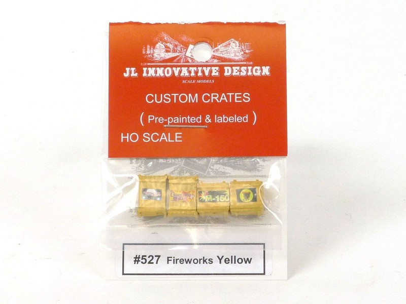 JL Innovative Design 527 Fireworks Yellow Custom Crates HO Scale Trains Scenery
