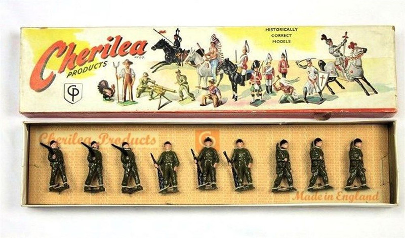 Cherilea Toy Soldiers American Soldiers In Action A101 Post War 9 Figures