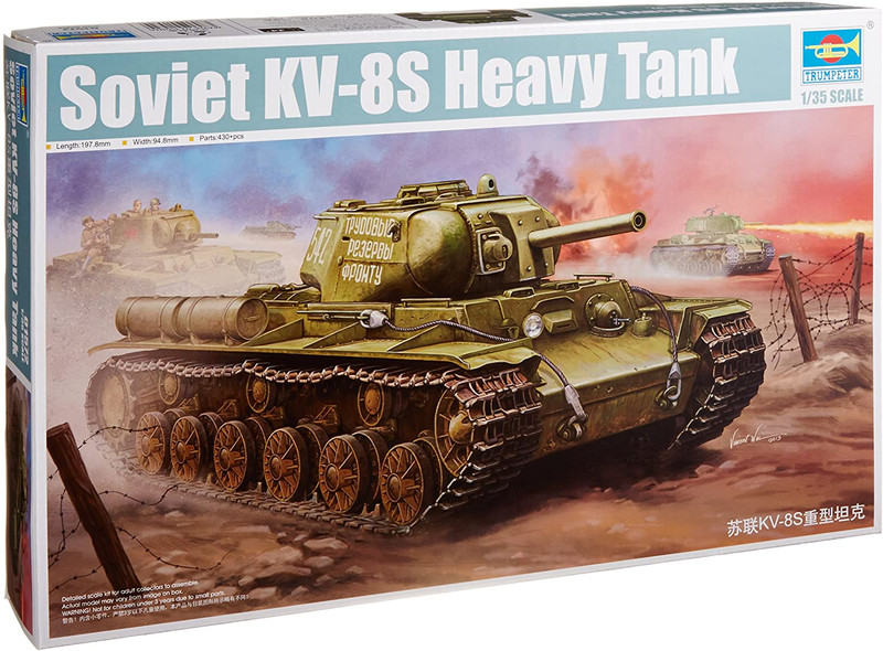 Trumpeter Soviet KV-8S Heavy Tank Plastic Model Kit 1/35 Scale