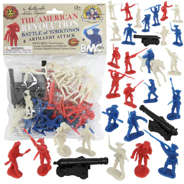 BMC-67213 Revolutionary War Yorktown Artillery Crews 32pc Plastic Soldiers & Cannon