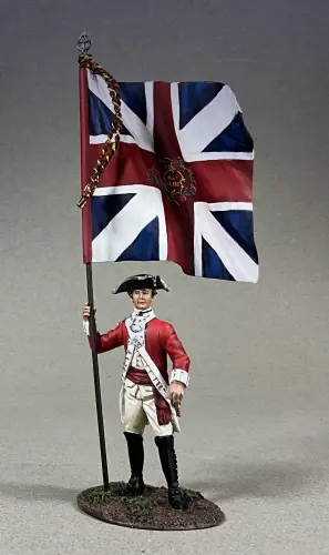 WBritain 16209 Clash of Empires British 43rd Regiment of Foot Ensign with King's Colors, 1780