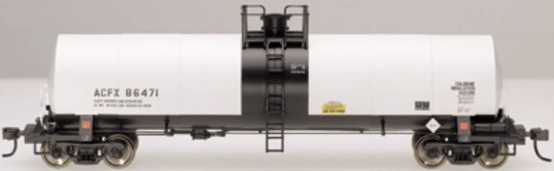 HO Atlas 1553-2 17,360 Gallon Tank CarACFX White/Black #86471