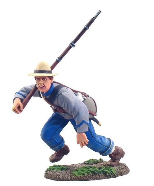 W Britain Confederate Infantry Charging No.3 - 1 Piece Set in Clamshell Pack 31044