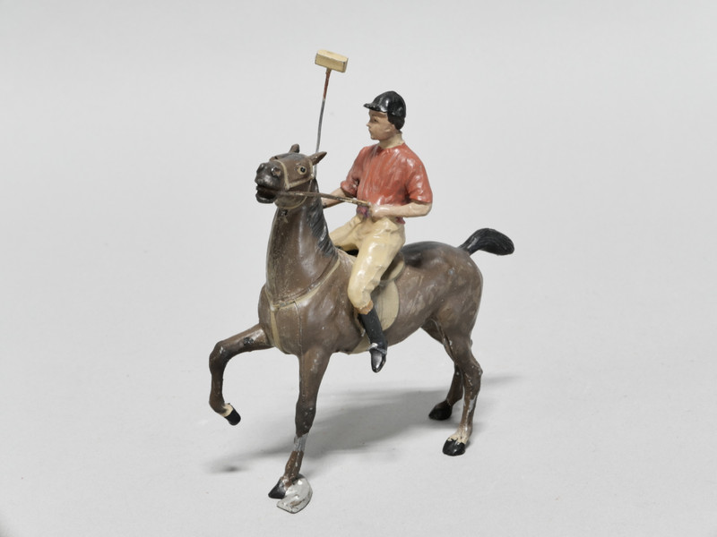 Historical Heyde Germany Lead Polo Player Mounted with Mallet Figure
