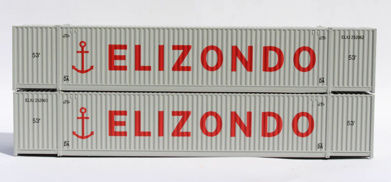 JTC Model Trains N Elizondo Line 53' HIGH CUBE 8-55-8 corrugated containers 2pk