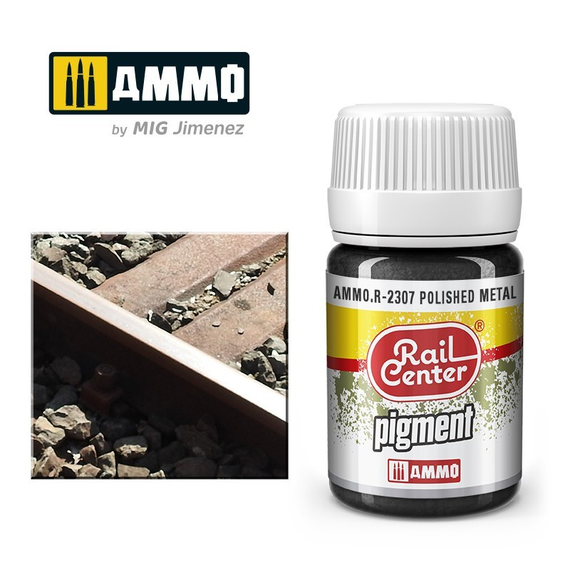 AMMO by Mig Rail Center Pigment R-2307 Polished Metal 35 ML