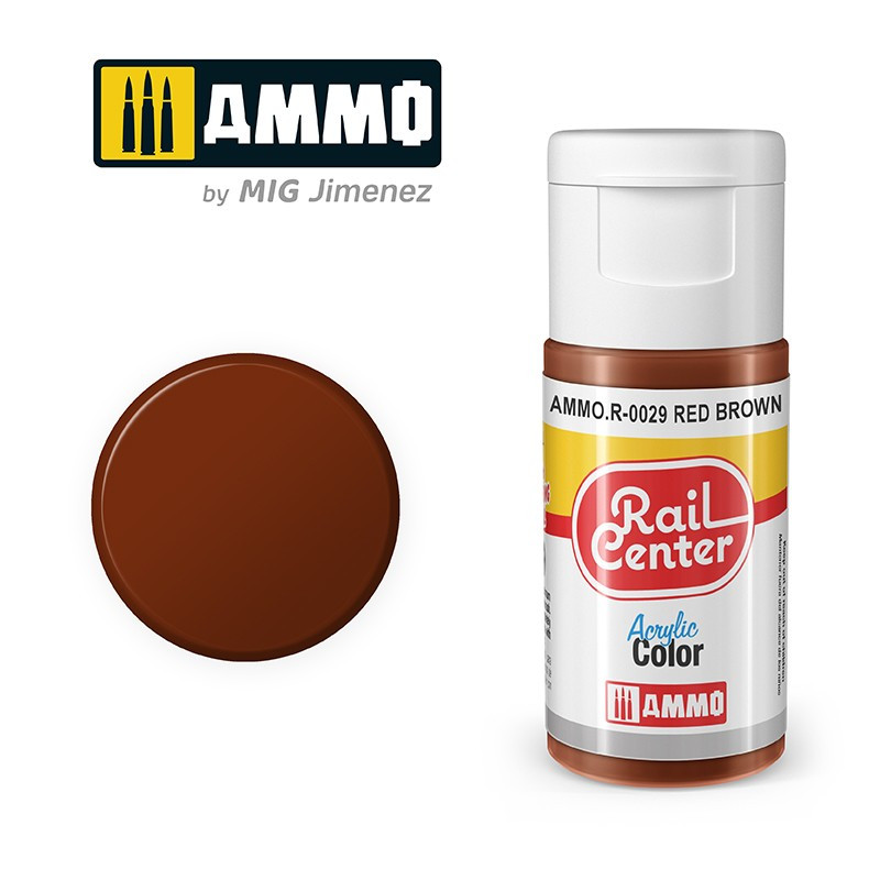 AMMO by Mig Rail Center Acrylic Color R-0029 Red Brown 15ML