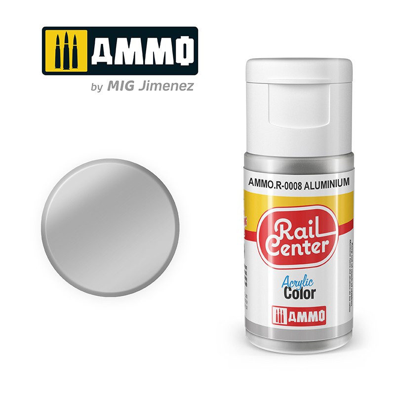 AMMO by Mig Rail Center Acrylic Color R-0008 Aluminium 15ML