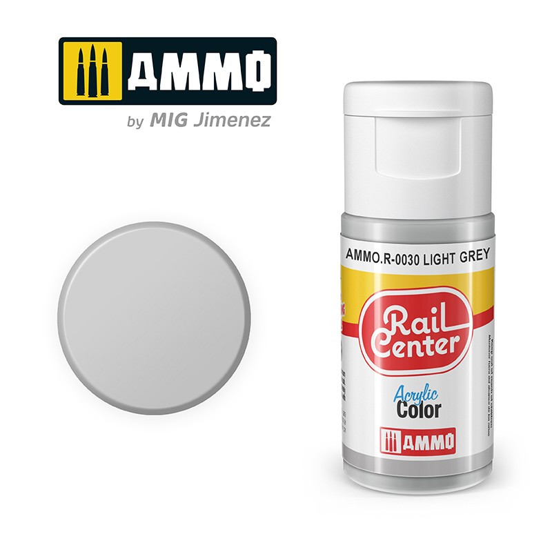 AMMO by Mig Rail Center Acrylic Color R-0030 Light Grey 15ML
