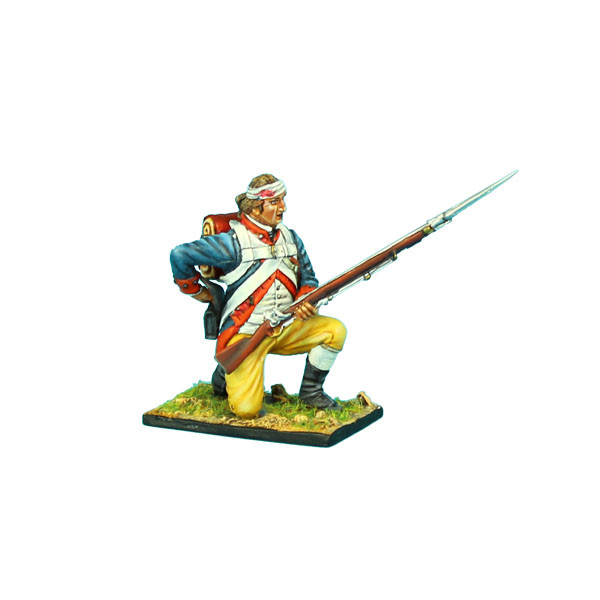First Legion AWI068 Haslets 1st Delaware Kneeling Loading - Bandaged Head