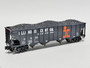 MTH Electric Trains 20-90749 Primer Illinois Central 4 Bay Hopper With Coal Load