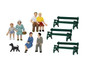 Lionel 1957200 HO Sitting Figures w/Benches & Dog/8pc