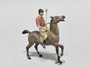 Historical Heyde Germany Lead Polo Player Mounted with Mallet Figure
