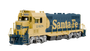 Rapido HO Locomotive #070101 ATSF CF7 w/Square Cab DC/Silent AT&SF Yellow Warbonnet #2417