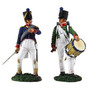 W Britain Napoleonic 36141 French Infantry Command Set French Infantry Drummer No2 & French Line Infantry Officer No2