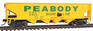 Walthers Trainline 931-1658 Peabody HO Scale Ready To Run Offset Quad Hopper