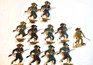 Paper Cardboard Soldiers Bersaglieri Charging into Battle 11 pieces Vintage