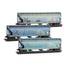 Microtrains N 98305092 3-Bay Covered Hoppers Union Pacific® ex-SSW ex-GWS Weathered 3-Pack