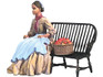 WBritain 35019 “Emily Lost in Thought” Young Woman Sitting on Bench Historical Figure