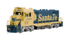 Rapido HO Locomotive #070101 ATSF CF7 w/Square Cab DC/Silent AT&SF Yellow Warbonnet #2417