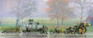Images Of The Land® ShelfScapes #1345MT Foggy Morning 10" x 30" Scenic Backdrop Mounted