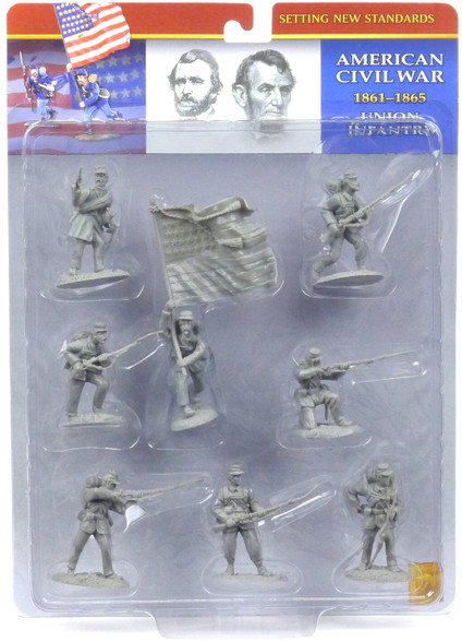 TATS 54mm Civil War Union Artillery Plastic Toy Soldiers Light Blue