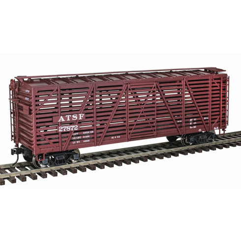 Atlas Trainmaster O 40' STOCK CAR SANTA FE ATSF (BROWN/WHITE) - 3RL ...