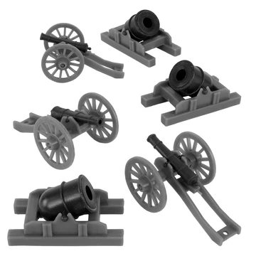 BMC-67217 Revolutionary War Cannon & Mortar Miniature 6pc Plastic