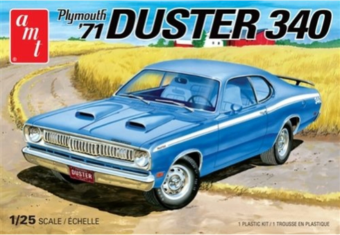 AMT #1118 1971 Plymouth Duster 340 1/25 Scale Model Kit - Trains