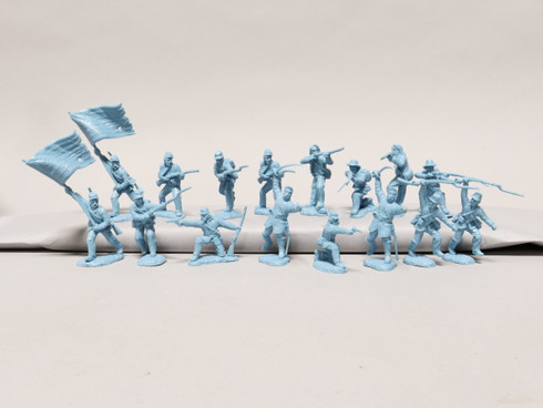 TATS 54mm Civil War Union Artillery Plastic Toy Soldiers Light Blue