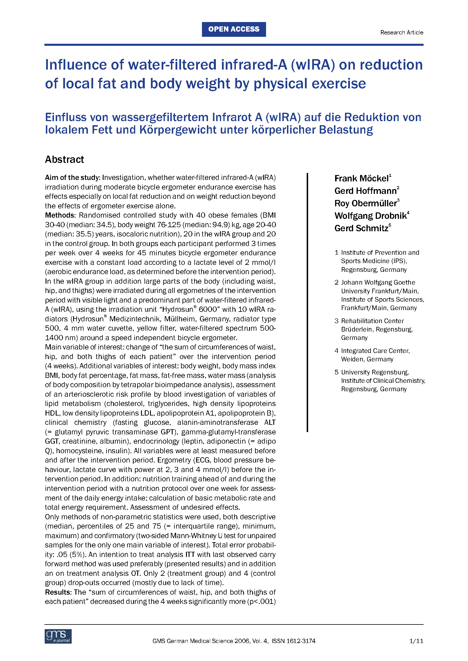 Bicycle, NIR, and Weight Loss Study Page 1