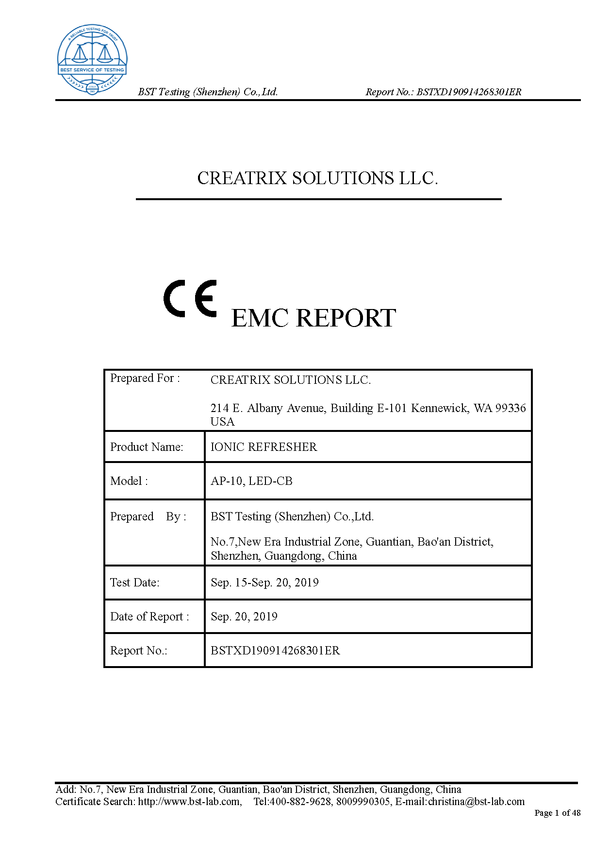 Ionic Refresher EMC Report Page 1