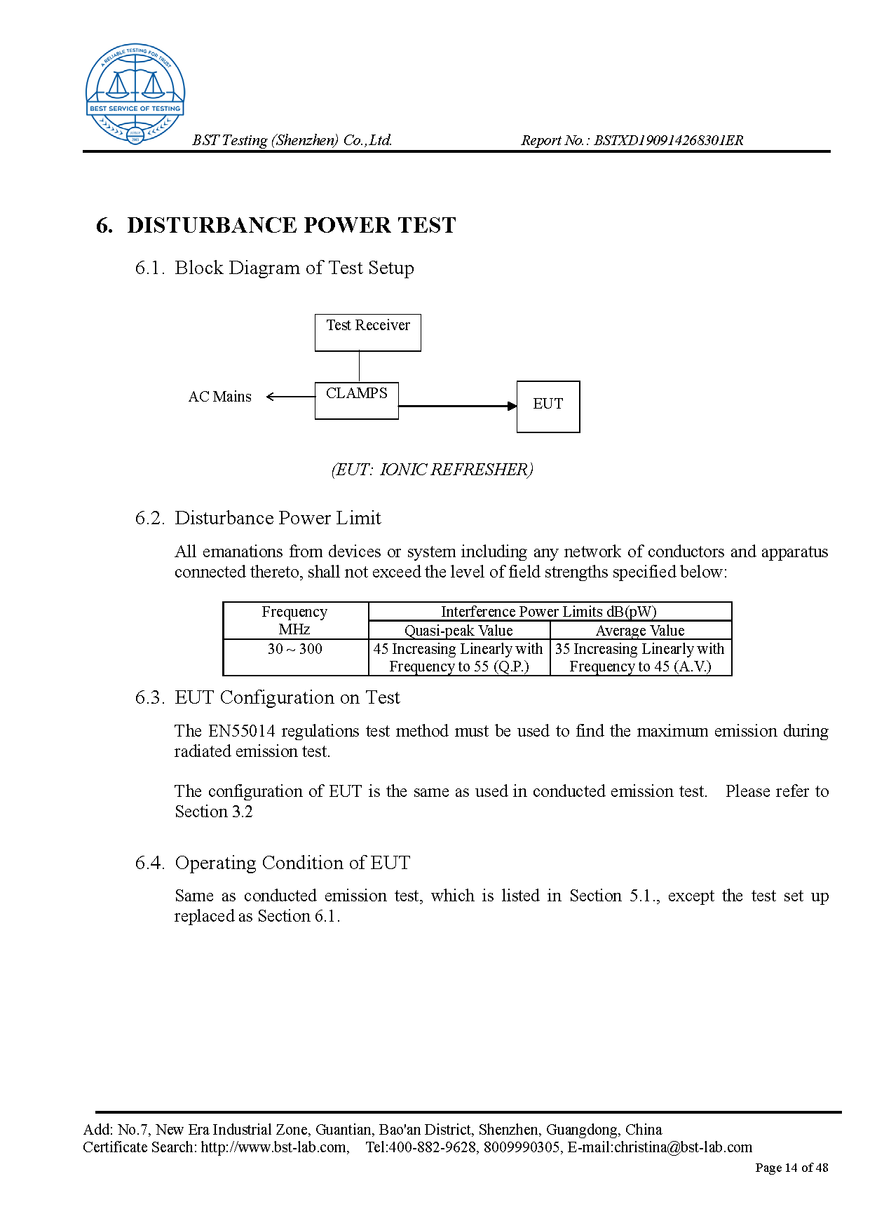 Ionic Refresher EMC Report Page 14