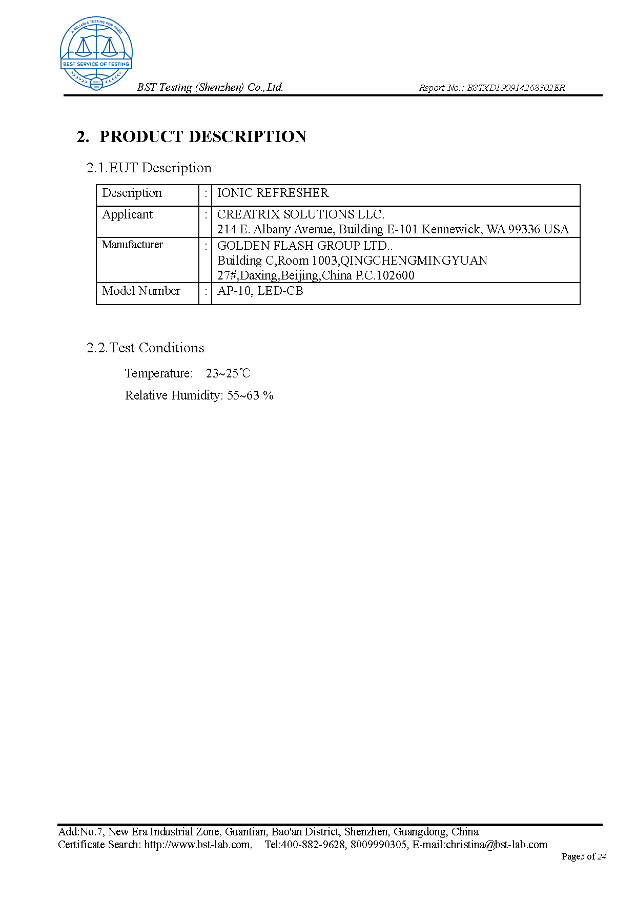 Ionic Refresher FCC Report Page 5