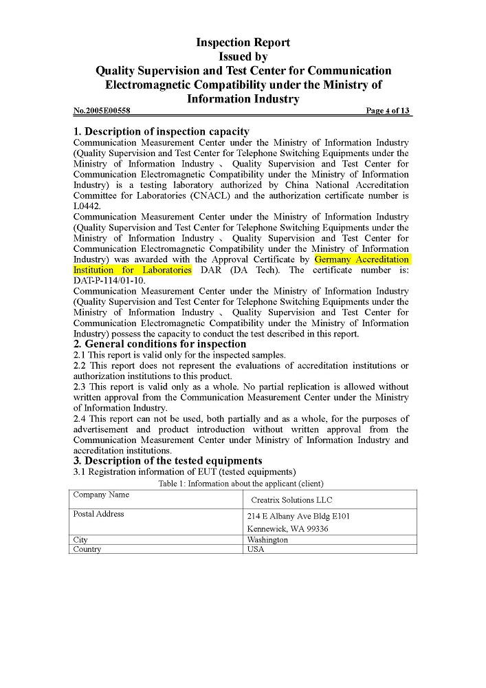 EMF Anti-Radiation Sticker Inspection Report Page 4