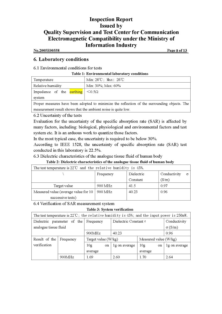 EMF Anti-Radiation Sticker Inspection Report Page 8