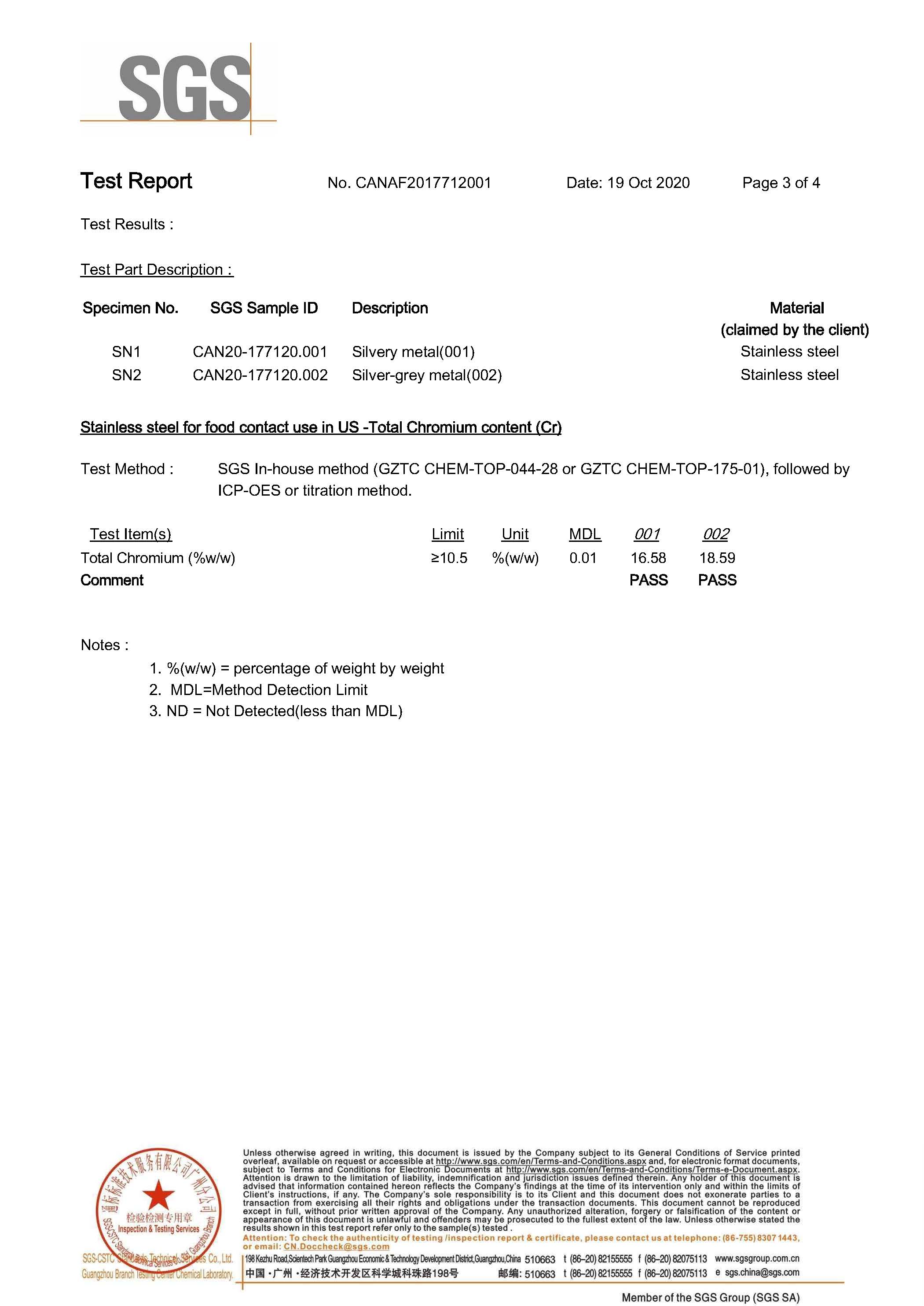 Ozone Diffuser Stone Test Report Page 3