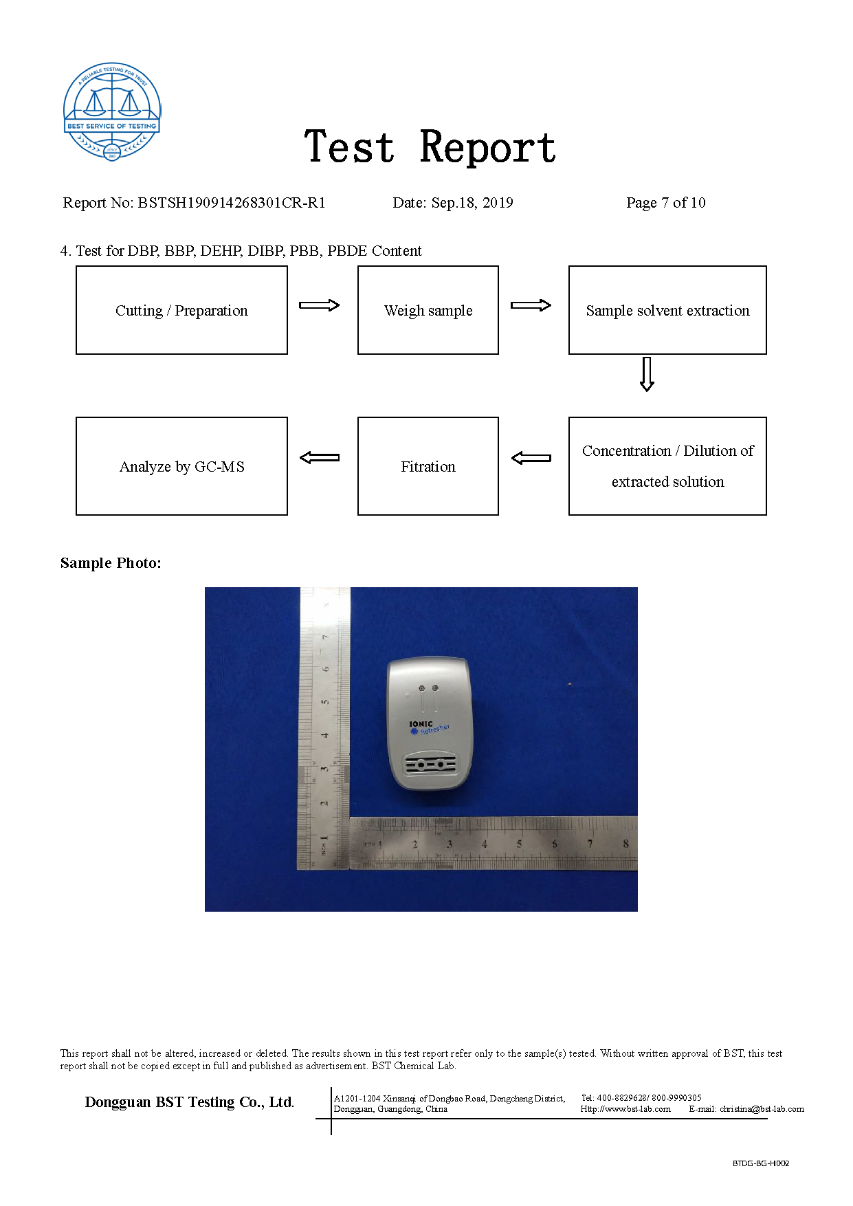 Ionic Refresher RoHS Report Page 7