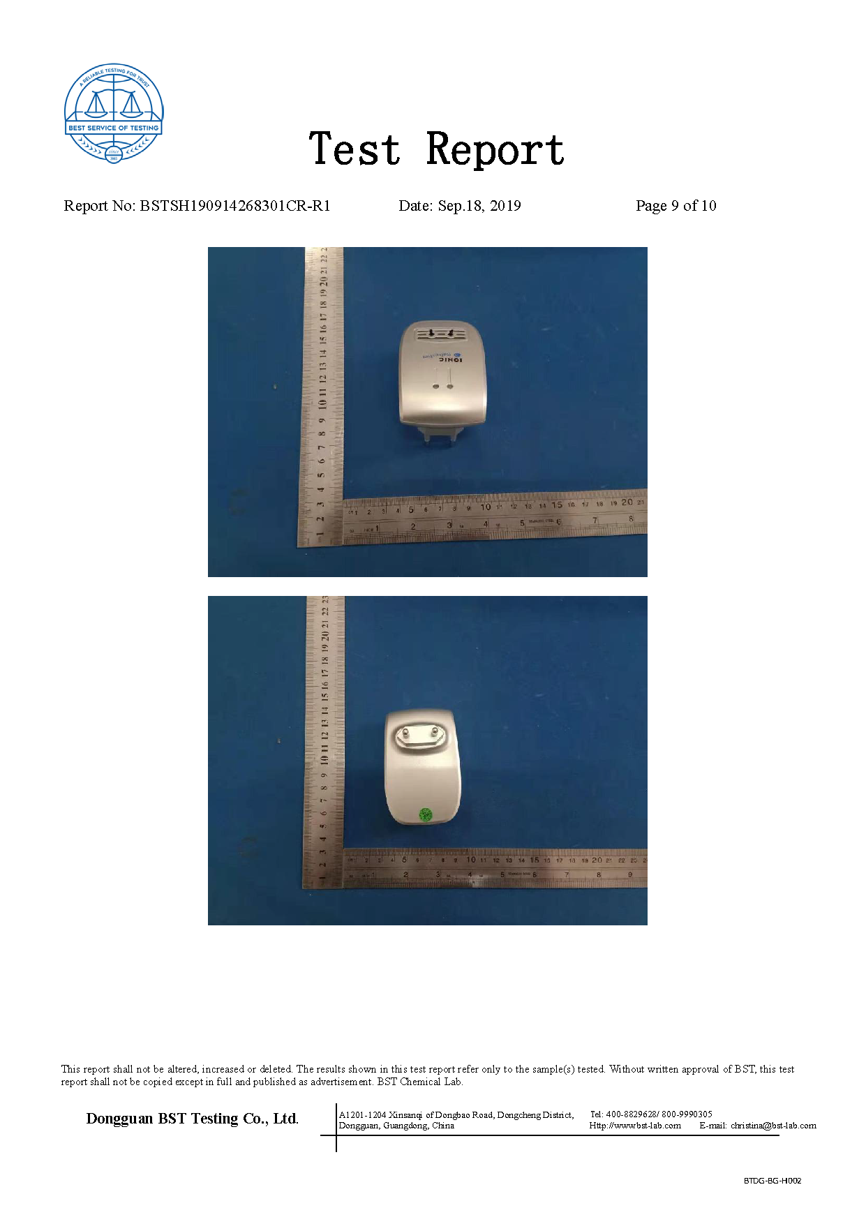 Ionic Refresher RoHS Report Page 9