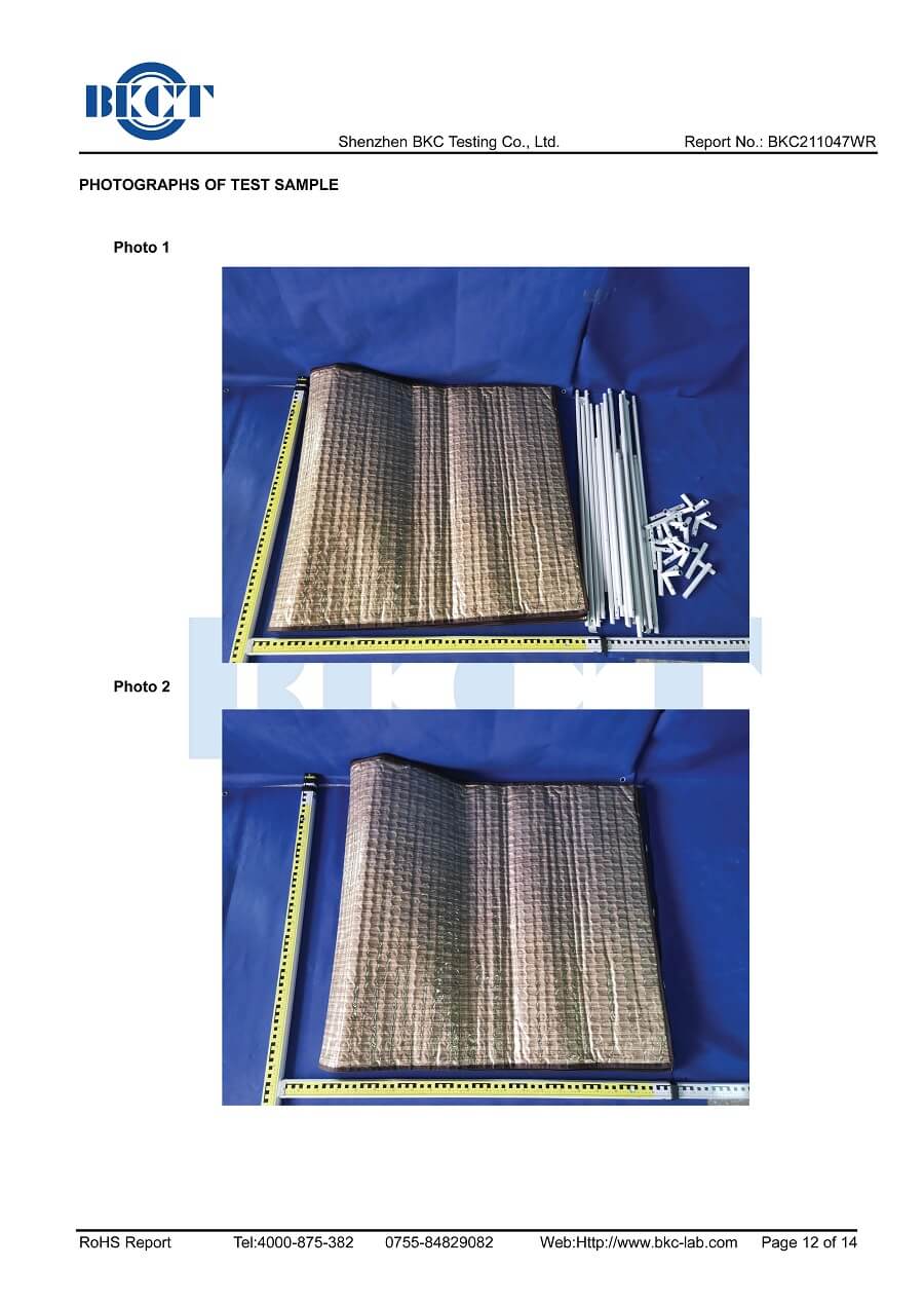 Sauna Fix Tent ROHS Report Page 12