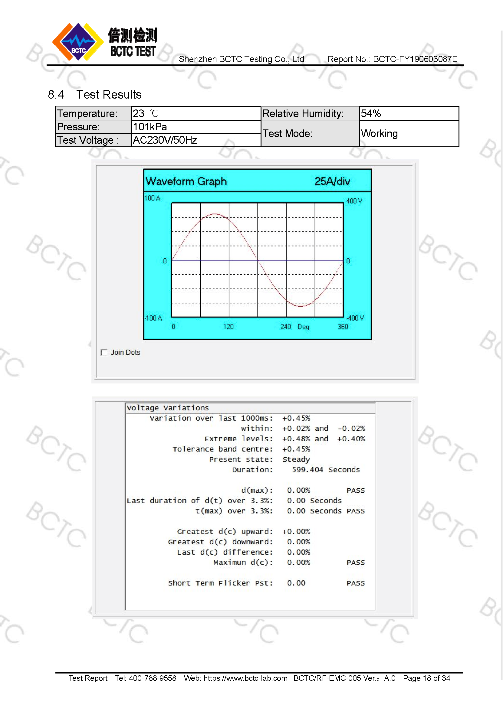 Tri-Oxy COMPLETE EMC Test Report Page 18