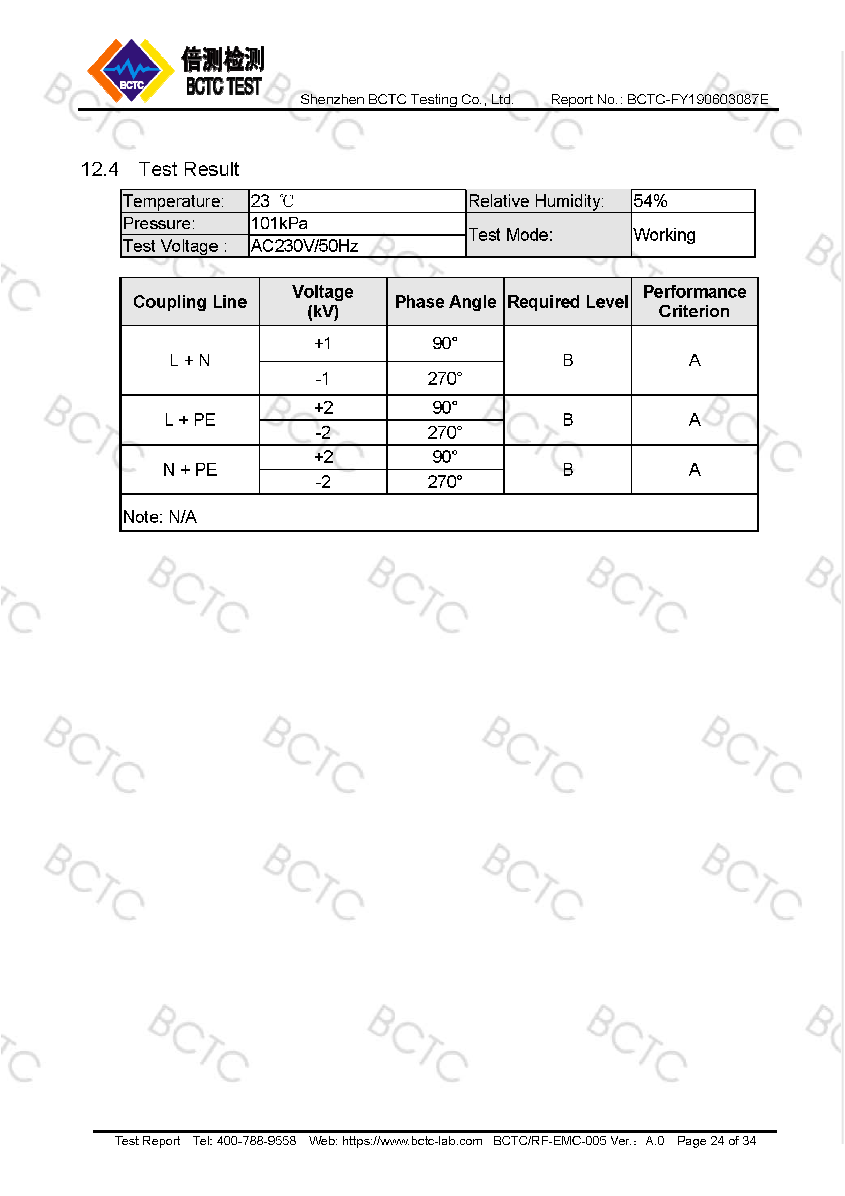 Tri-Oxy COMPLETE EMC Test Report Page 24