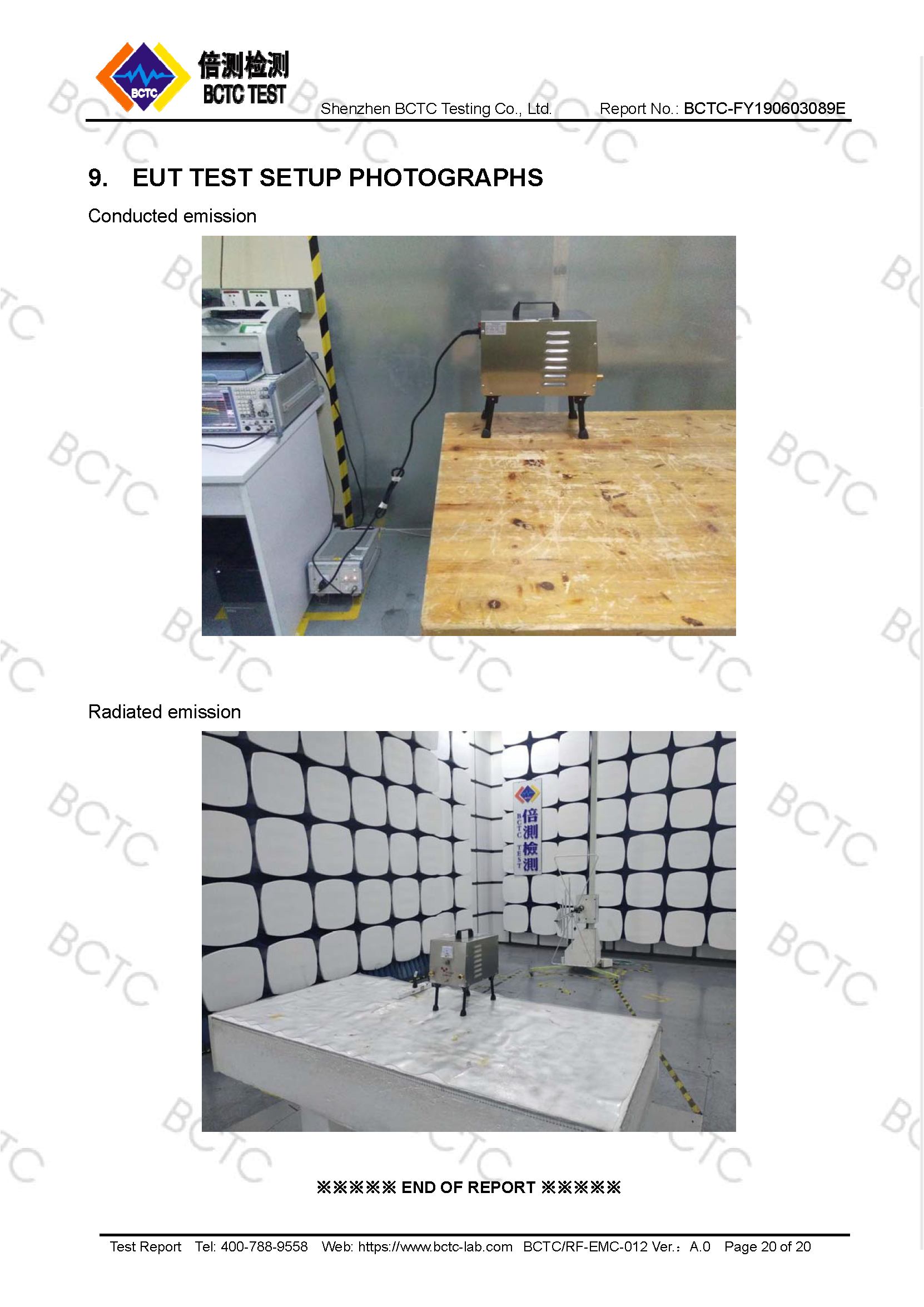 Tri-Oxy COMPLETE FCC Test Report Page 20