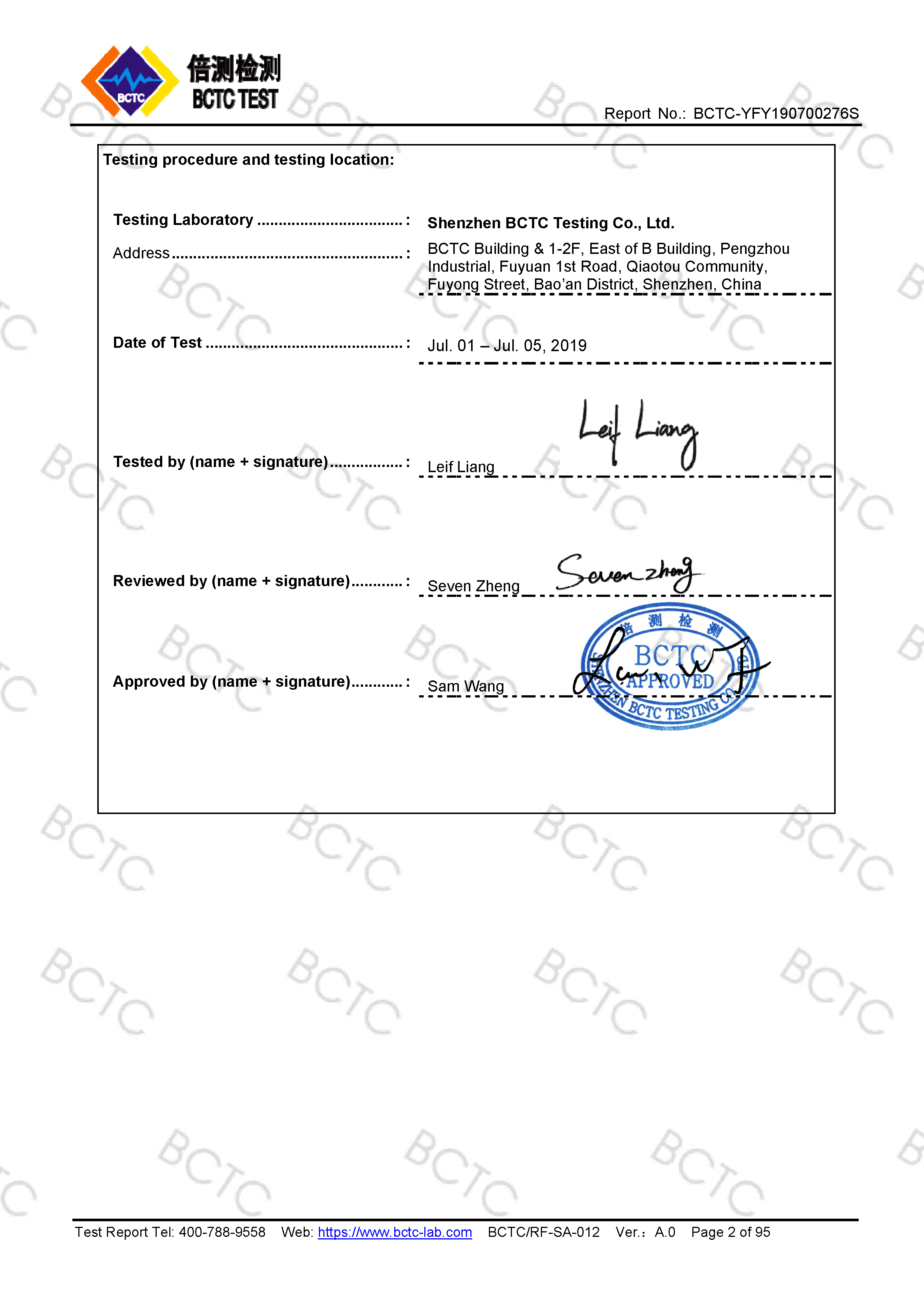 Tri-Oxy COMPLETE LVD Test Report Page 2