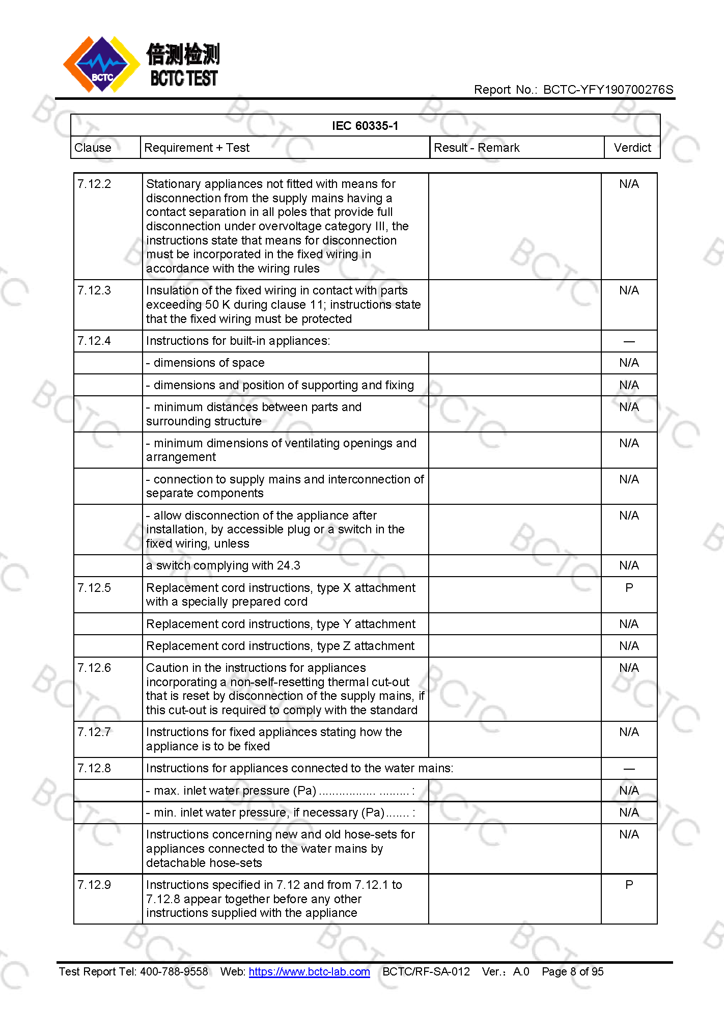 Tri-Oxy COMPLETE LVD Test Report Page 8
