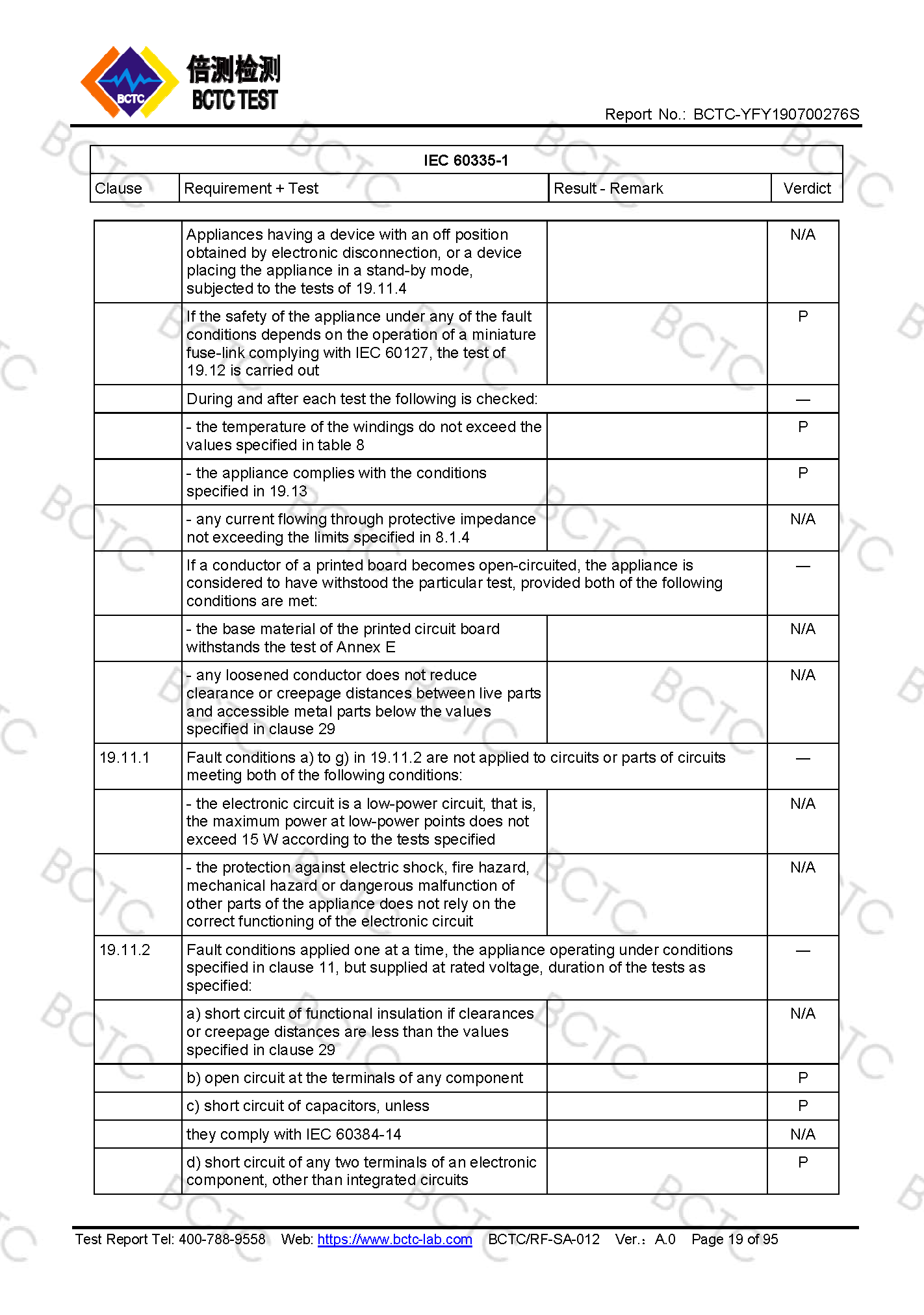 Tri-Oxy COMPLETE LVD Test Report Page 19